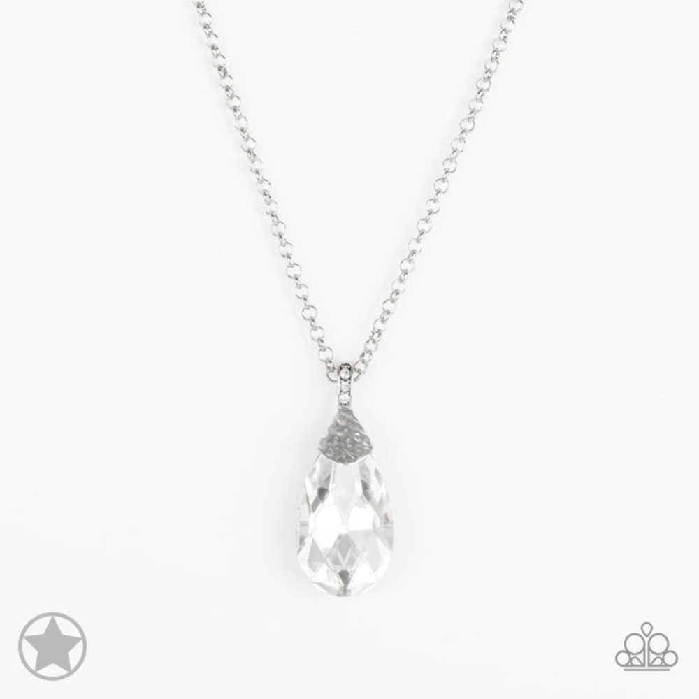 Spellbinding sparkle white blockbuster necklace